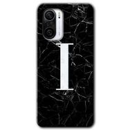 Xiaomi Redmi Mi 11I Siyah Mermer Desenli I Harfi Baskılı Uyumlu Silikon Kılıf