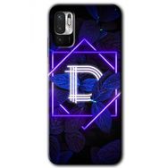 Xiaomi Redmi Note 10 5G Dark Neon Yaprak D Harfi Baskılı Uyumlu Silikon Kılıf