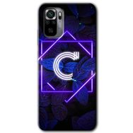 Xiaomi Redmi Note 10 Dark Neon Yaprak Ç Harfi Baskılı Uyumlu Silikon Kılıf