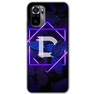 Xiaomi Redmi Note 10 Dark Neon Yaprak D Harfi Baskılı Uyumlu Silikon Kılıf