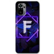 Xiaomi Redmi Note 10 Dark Neon Yaprak F Harfi Baskılı Uyumlu Silikon Kılıf
