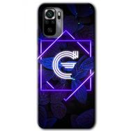 Xiaomi Redmi Note 10 Dark Neon Yaprak G Harfi Baskılı Uyumlu Silikon Kılıf