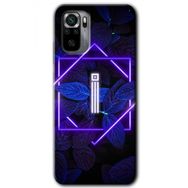 Xiaomi Redmi Note 10 Dark Neon Yaprak I Harfi Baskılı Uyumlu Silikon Kılıf