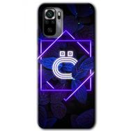 Xiaomi Redmi Note 10 Dark Neon Yaprak Ö Harfi Baskılı Uyumlu Silikon Kılıf