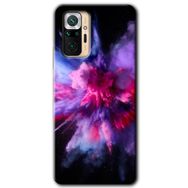 Xiaomi Redmi Note 10 Pro Color Splash Purple Baskılı Uyumlu Silikon Kılıf
