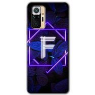 Xiaomi Redmi Note 10 Pro Dark Neon Yaprak F Harfi Baskılı Uyumlu Silikon Kılıf