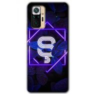 Xiaomi Redmi Note 10 Pro Dark Neon Yaprak S Harfi Baskılı Uyumlu Silikon Kılıf