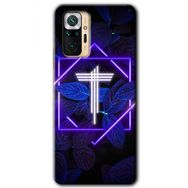 Xiaomi Redmi Note 10 Pro Dark Neon Yaprak T Harfi Baskılı Uyumlu Silikon Kılıf