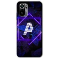 Xiaomi Redmi Note 10S Dark Neon Yaprak A Harfi Baskılı Uyumlu Silikon Kılıf