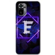 Xiaomi Redmi Note 10S Dark Neon Yaprak E Harfi Baskılı Uyumlu Silikon Kılıf