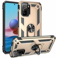 Xiaomi Redmi Note 10s Kılıf Zırhlı Standlı Mıknatıslı Tank Kapak - Gold