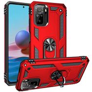 Xiaomi Redmi Note 10s Kılıf Zırhlı Standlı Mıknatıslı Tank Kapak - Kırmızı