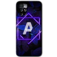 Xiaomi Redmi Note 11 4G Dark Neon Yaprak A Harfi Baskılı Uyumlu Silikon Kılıf