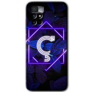 Xiaomi Redmi Note 11 4G Dark Neon Yaprak C Harfi Baskılı Uyumlu Silikon Kılıf