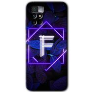 Xiaomi Redmi Note 11 4G Dark Neon Yaprak F Harfi Baskılı Uyumlu Silikon Kılıf