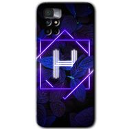 Xiaomi Redmi Note 11 4G Dark Neon Yaprak H Harfi Baskılı Uyumlu Silikon Kılıf