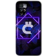 Xiaomi Redmi Note 11 4G Dark Neon Yaprak O Harfi Baskılı Uyumlu Silikon Kılıf