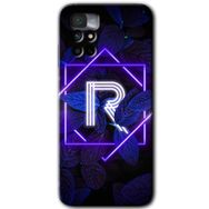 Xiaomi Redmi Note 11 4G Dark Neon Yaprak R Harfi Baskılı Uyumlu Silikon Kılıf