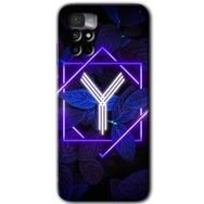 Xiaomi Redmi Note 11 4G Dark Neon Yaprak Y Harfi Baskılı Uyumlu Silikon Kılıf