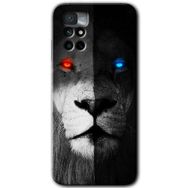 Xiaomi Redmi Note 11 4G Fire and Ice Lion Baskılı Uyumlu Silikon Kılıf
