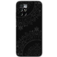 Xiaomi Redmi Note 11 4G Siyah Mandala Baskılı Uyumlu Silikon Kılıf