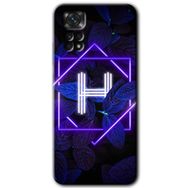 Xiaomi Redmi Note 11 5G Global Dark Neon Yaprak H Harfi Baskılı Uyumlu Silikon Kılıf