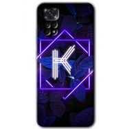 Xiaomi Redmi Note 11 5G Global Dark Neon Yaprak K Harfi Baskılı Uyumlu Silikon Kılıf