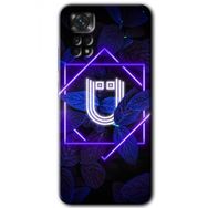 Xiaomi Redmi Note 11 5G Global Dark Neon Yaprak U Harfi Baskılı Uyumlu Silikon Kılıf