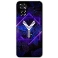 Xiaomi Redmi Note 11 5G Global Dark Neon Yaprak Y Harfi Baskılı Uyumlu Silikon Kılıf