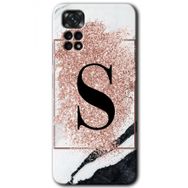 Xiaomi Redmi Note 11 Pro 5G Pembe Mermer Desenli S Harfi Baskılı Uyumlu Silikon Kılıf