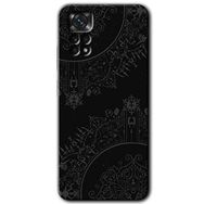 Xiaomi Redmi Note 11 Pro 5G Siyah Mandala Baskılı Uyumlu Silikon Kılıf