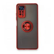 Xiaomi Redmi Note 11 Pro Montreal Yüzüklü Silikon Kapak Kırmızı Kılıf