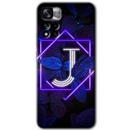 Xiaomi Redmi Note 11 Pro Plus 5G Dark Neon Yaprak J Harfi Baskılı Uyumlu Silikon Kılıf