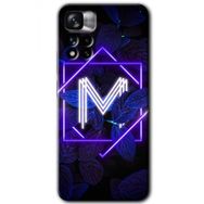 Xiaomi Redmi Note 11 Pro Plus 5G Dark Neon Yaprak M Harfi Baskılı Uyumlu Silikon Kılıf
