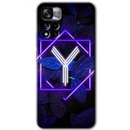 Xiaomi Redmi Note 11 Pro Plus 5G Dark Neon Yaprak Y Harfi Baskılı Uyumlu Silikon Kılıf