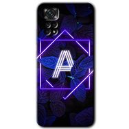 Xiaomi Redmi Note 11S 5G Global Dark Neon Yaprak A Harfi Baskılı Uyumlu Silikon Kılıf