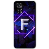 Xiaomi Redmi Note 11S 5G Global Dark Neon Yaprak F Harfi Baskılı Uyumlu Silikon Kılıf
