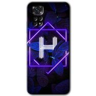 Xiaomi Redmi Note 11S 5G Global Dark Neon Yaprak H Harfi Baskılı Uyumlu Silikon Kılıf