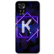 Xiaomi Redmi Note 11S 5G Global Dark Neon Yaprak K Harfi Baskılı Uyumlu Silikon Kılıf