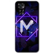 Xiaomi Redmi Note 11S 5G Global Dark Neon Yaprak M Harfi Baskılı Uyumlu Silikon Kılıf