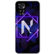 Xiaomi Redmi Note 11S 5G Global Dark Neon Yaprak N Harfi Baskılı Uyumlu Silikon Kılıf