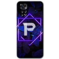 Xiaomi Redmi Note 11S 5G Global Dark Neon Yaprak P Harfi Baskılı Uyumlu Silikon Kılıf