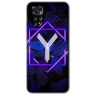 Xiaomi Redmi Note 11S 5G Global Dark Neon Yaprak Y Harfi Baskılı Uyumlu Silikon Kılıf