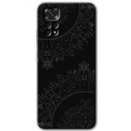 Xiaomi Redmi Note 11S 5G Global Siyah Mandala Baskılı Uyumlu Silikon Kılıf
