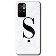 Xiaomi Redmi Note 11T Beyaz Mermer Desenli S Harfi Baskılı Uyumlu Silikon Kılıf