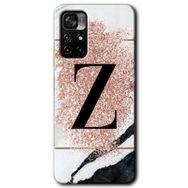 Xiaomi Redmi Note 11T Pembe Mermer Desenli Z Harfi Baskılı Uyumlu Silikon Kılıf