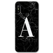 Xiaomi Redmi Note 6 Pro Beyaz Mermer Desenli Ü Harfi Baskılı Uyumlu Silikon Kılıf