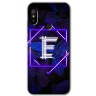 Xiaomi Redmi Note 6 Pro Dark Neon Yaprak E Harfi Baskılı Uyumlu Silikon Kılıf