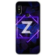 Xiaomi Redmi Note 6 Pro Dark Neon Yaprak P Harfi Baskılı Uyumlu Silikon Kılıf