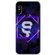Xiaomi Redmi Note 6 Pro Dark Neon Yaprak Ş Harfi Baskılı Uyumlu Silikon Kılıf